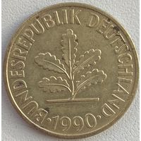 Германия 10 пфеннигов 1990 г. D