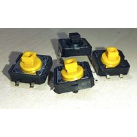 Кнопка ((цена за 4 шт)) 12 x 12 х 7,3 мм. Тактовая, квадратный шток