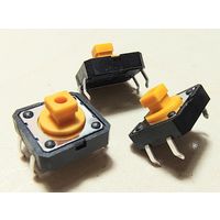 Кнопка ((цена за 6 шт)) 12 x 12 х 7,3 мм. Тактовая, квадратный шток