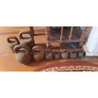 Гири для весов, старые 9 штук. от 500 грамм до 10 кг.