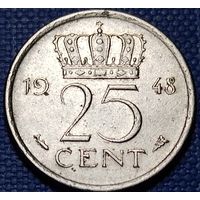 Нидерланды 25 центов 1948 г.