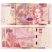 Багамские острова(Багамы) 3 доллара образца 2019 года UNC pw78 серия А