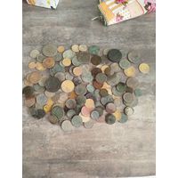 Лот старых монет 130 шт,с рубля