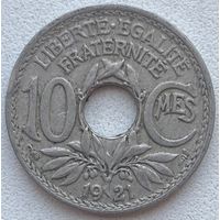 Франция 10 сантимов 1921 г. Цена за 1 шт.
