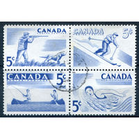 Канада - 1957г. - спорт - 4 марки - кварт - полная серия, гашёные [Mi 312-315]. #3-WK-100-A-2