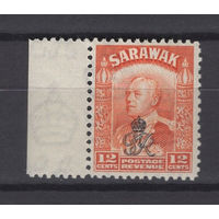 Саравак 1947 ** 12 cents, надпечатка "Королевский Вензель" левое поле