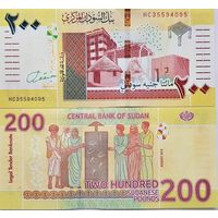 Судан 200 фунтов 2019 год UNC
