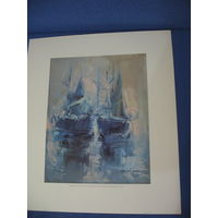 Картины репродукции "Парусники голубые" 46х54см Испания от 4-х+1даром (От 4-х и больше+1 даром (голубой парусник)