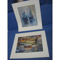 Репродукция"Голубые парусники" на бумаге, отпечатана в Испании, размер 46х54 см.НОВАЯ