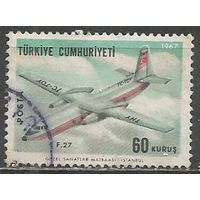 Турция. Самолёт Fokker F27. 1967г. Mi#2047.