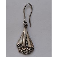 Серьга серебро СССР,  проба со звездой,  клеймо завода