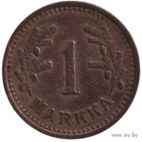 Финляндская Республика (Финляндия). 1 марка 1941. Медь