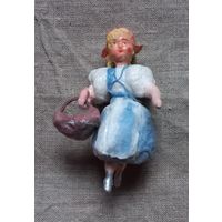 Ёлочная игрушка СССР вата папье-маше красная шапочка