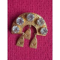 Брошь, брошка Кокошник СССР, клеймо. Позолота.