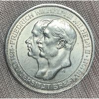 Монета 3 марки 1911 год. Бреславский университет. Пруссия. Германская империя.