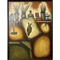 Белявский В.В "Натюрморт с рыбой", 1984г. Холст, масло. Размер 90х120 см.