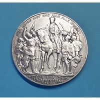 Германия. 1913 год. 3 марки. 100 лет победы над Францией. Толпа. Серебро