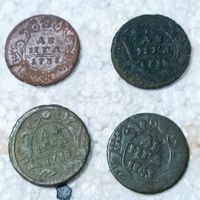 Лот монет #8  Деньга 1731, 1735, 1738, 1743 , хороший рельеф. 4 шт