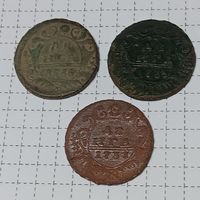 Лот монет #8  Деньга 1731, 1735, 1738 , хороший рельеф. 3 шт