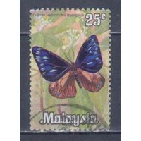[1453] Малайзия 1970. Фауна.Бабочка. Гашеная марка.