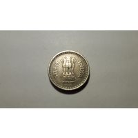 5 рупий 1999 г. "Ромб". Рубчатый гурт с жёлобом внутри. Индия. Внимательно читайте объявление.