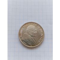 Ватикан  1000 лир 1992 г. Иоанн Павел II , серебро UNC