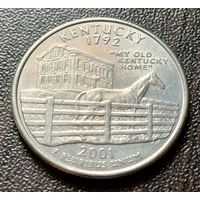 США 1/4 доллара, 2001 Квотер штата Кентукки  D     ( 1-3-1 )