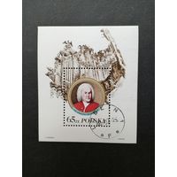 Польша 1985 Блок Mi.97 тип I c маркой "300 лет со дня рождения Иоганна Себастьяна Баха (гашение с клеем) Mi.3012 каталог 2.00 евро