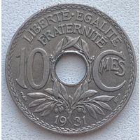 Франция 10 сантимов 1931 г. Цена за 1 шт.