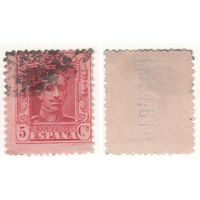 Испания (Mi) ES 282Ab (ES 283A) 5 сентимо 1922(1926) год King Alfonso XIII - Portrait of Alfonso XIII, facing forward (m29)