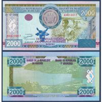 Бурунди, 2000 франков 2008 г., P-47 (сбор урожая), UNC