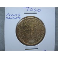 Французское Того 2 франка 1925 год Мандатная территория (1924-1926)
