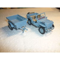 Модель авто JEEP WILLYS с прицепом. CARARAMA. 1:43.