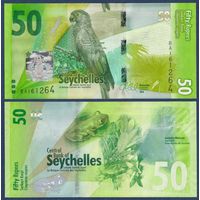 Сейшельские острова (Сейшелы), 50 рупий 2016 г, P-49 (BA, черный попугай, древесная лягушка), UNC
