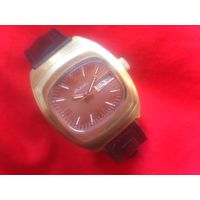 Часы РАКЕТА 2628 БОЛЬШОЙ ТЕЛЕВИЗОР , ПОЗОЛОТА из СССР 1970-х