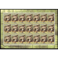 Беларусь. 2008. Стандарт.  Енотовидная собака (10р) (з.318-2008) Лист