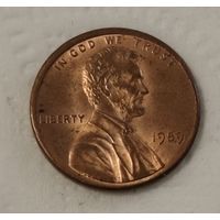 США 1 цент, 1989 Цент Линкольна Без отметки монетного двора (14-11-34)