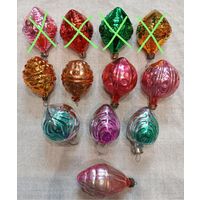 Елочные игрушки, стекло, бутоны