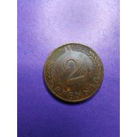 2 пфеннинга ФРГ 1977 D