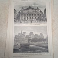 PARISER BAUTEN. Гравюра энциклопедическая 19-20век.24х17см. Германия.