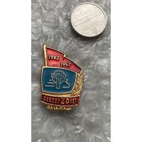 Значок предприятие Омский телевизионный завод 25 лет, 1967