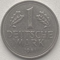Германия 1 марка 1981 г. F
