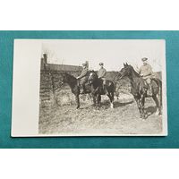 Фотооткрытка 1 Мировая война Германия офицеры в униформе на лошадях