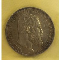 5 марок 1908 Вюртемберг в красивой патине