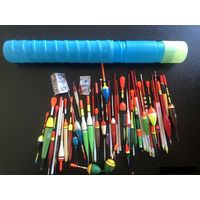 88 поплавков + 2 тубуса + леска