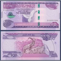 Эфиопия, 200 бырр 2020 г., P-W58 (EY, голубь, козерог), UNC
