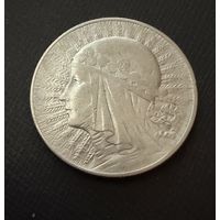 5 злотых 1933 г.  Польша. (2)  Ядвига.  Серебро. ЛЮКС