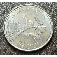 Канада 25 центов, 1992 Саскачеван     ( 1-6-6 )
