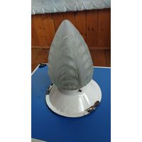 Светильник потолочный #1, старый, матовое толстое стекло
