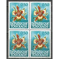 Республика Того. Цветы. Орхидеи. 1964г. Mi#385. Кв.блок.